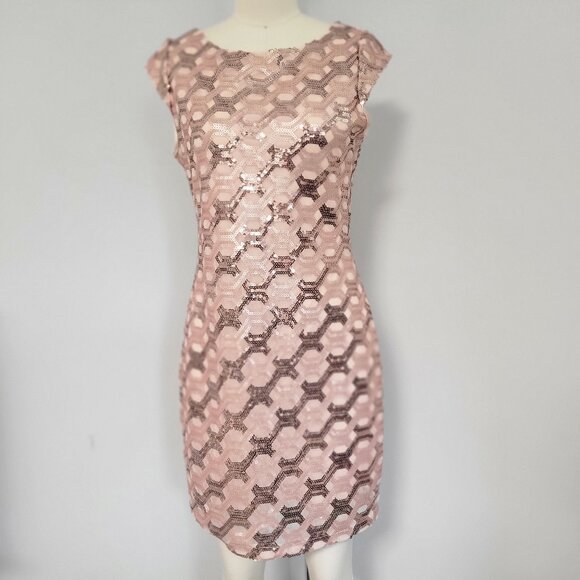 Speechless Blush Pink Sequin Cap Sleeve Semi Formal Dress Size 9 NWT - Picture 1 of 16